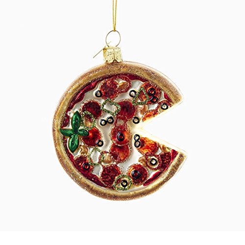 Kurt Adler Pizza Glass Noble Gems Christmas Ornament
