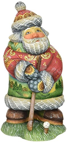 G. Debrekht Old World Golf Sant a Figurine, 6-Inch Tall, Limited Edition of 900, Hand-Painted