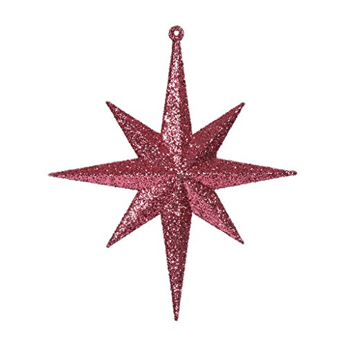 Vickerman 417669 – 8″ Magenta Glitter Bethlehem Star Christmas Tree Ornament (4 pack) (M167210)