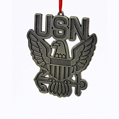 Kurt Adler 3.5″ Bas-relief Metal U.s. Navy Ornament