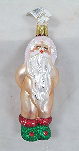 Sexy NAKED SANTA CLAUS Glass Ornament Inge Made in Germany NEW in box