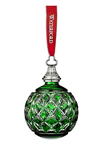 2016 Waterford Annual Green Cased Ball Crystal Christmas Ornament Decoration New
