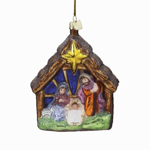 Kurt Adler 4-Inch Noble Gems Glass Nativity Ornament