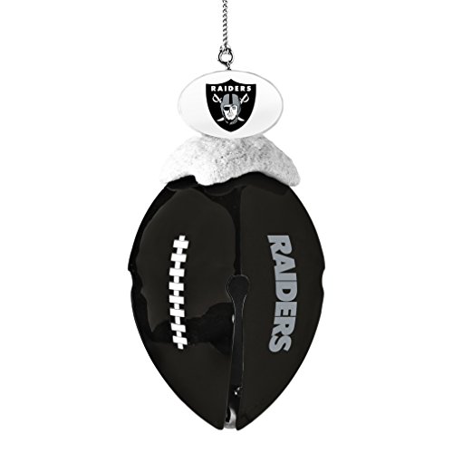 NFL Oakland Raiders Metal Football Bell Ornament