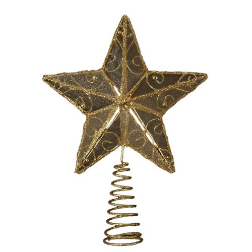 Kurt Adler 6-1/4-Inch Gold Wire Star Treetop
