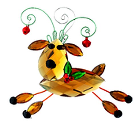 Prancing Reindeer Faux Crystal Christmas Ornament – By Ganz