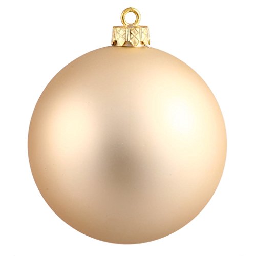 Vickerman 351376 – 6″ Champagne Matte Ball Christmas Tree Ornament (4 pack) (N591538DMV)