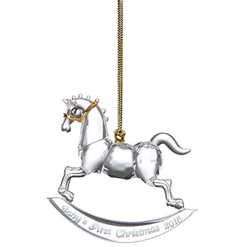 Lenox 2016 Baby’s First Christmas Rocking Horse Crystal Ornament