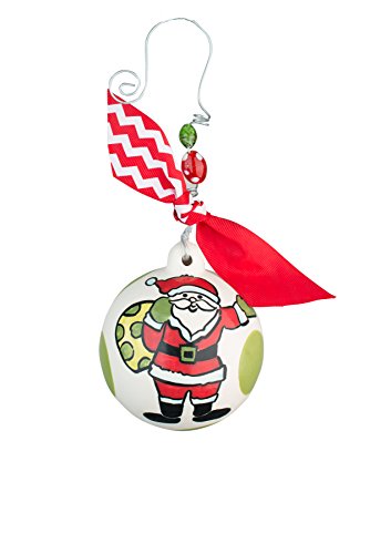 Glory Haus Santa Holding Bag Ball Ornament, 4.5″