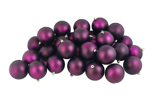 Vickerman 60 Count Matte Purple Passion Shatterproof Christmas Ball Ornaments, 2.5″