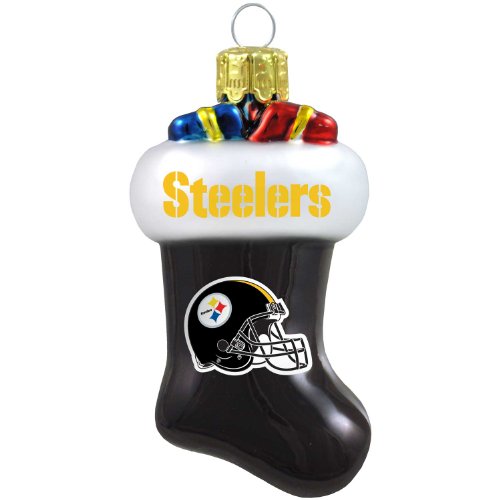 NFL Pittsburgh Steelers Blown Glass Stocking Ornament