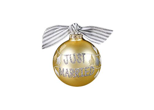 Coton Colors Just Married Tassel Banner Glass Ornament
