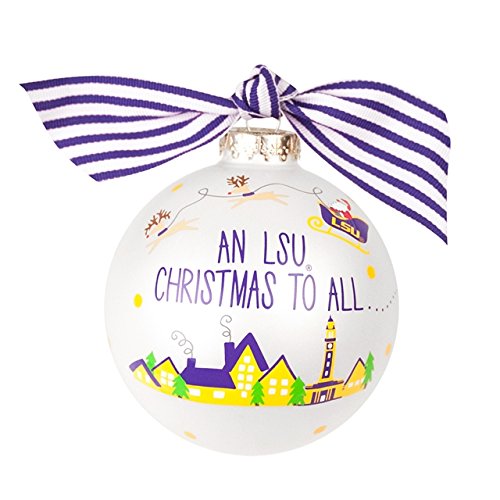 Coton Colors LSU Fan Glass Ornament