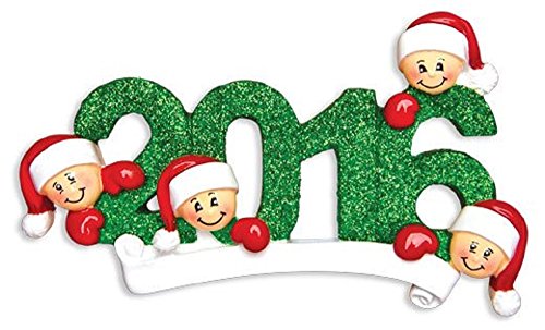 2016 Face Family Of 4 Personalized Christmas Tree Ornament X-mass