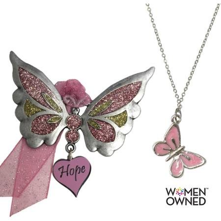 Gloria Duchin Butterfly Ornament and Necklace Set WLM