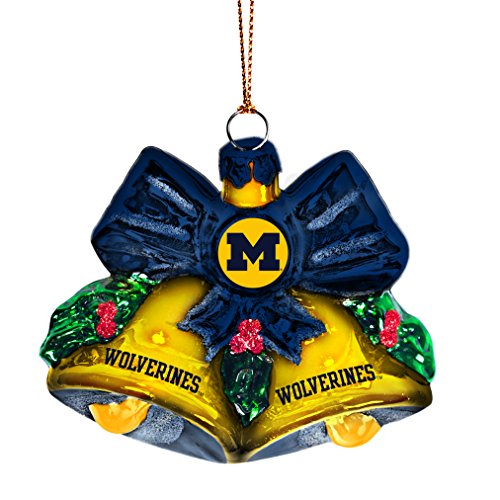 NCAA Michigan Wolverines Glitter Bells Ornament