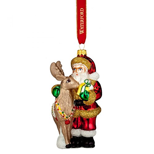 Waterford 2016 Holiday Heirloom Nostalgic Collection Santa with Reindeer Ornament