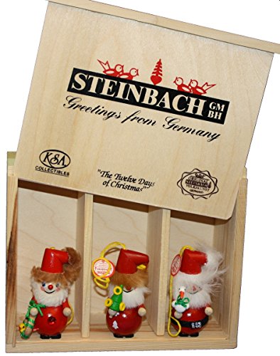 Steinbach ’12 Days of Christmas’ wooden ornament 3 piece set – Days 4-5-6
