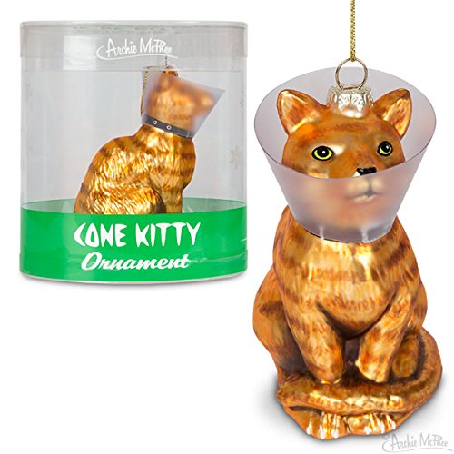 Cone Kitty 4″ Glass Holiday Christmas Ornament