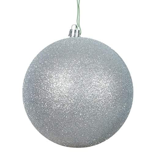 Vickerman 443590 – 3″ Silver Glitter Ball Christmas Tree Ornament (12 pack) (N590807DG)