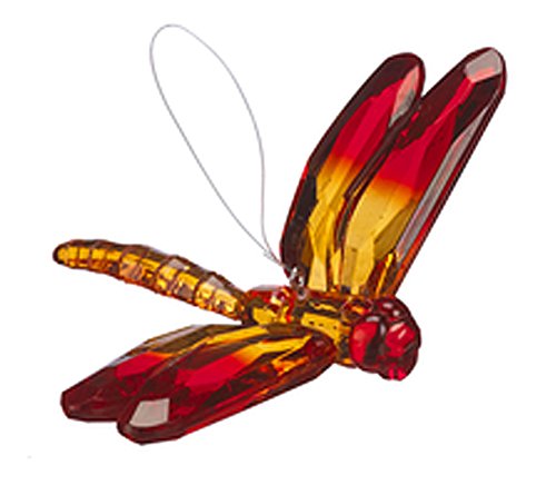 Crystal Expressions Red and Orange Toned Hanging Dragonfly – By Ganz