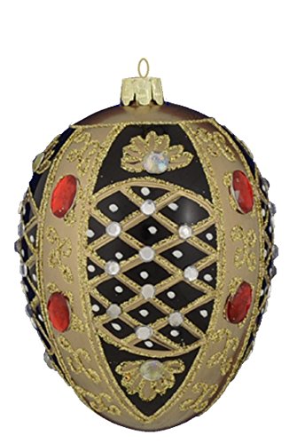 Mark Roberts Black and Gold Egg Shaped Victorian Christmas Ornament