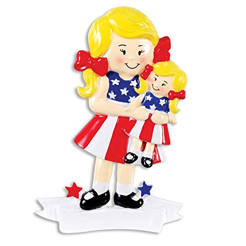 American Girl Doll Blond Personalized Christmas Tree Ornament