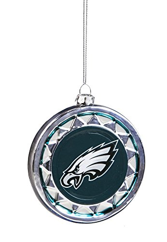 Philadelphia Eagles Glass Logo Disc Ornament