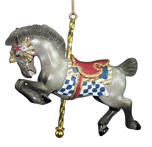 Kurt Adler Handpainted Carousel Animal Ornament (Grey Horse)