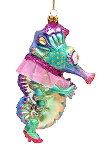 December Diamonds Blown Glass Ornament – Whimsical Seahorse