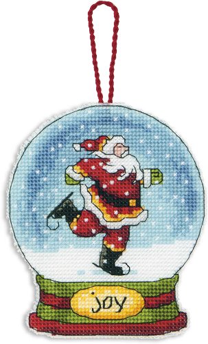 Dimensions Crafts Counted Cross Stitch Ornament, Joy Snow Globe