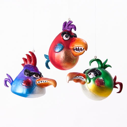 Cranky Bird Ornaments By One Hundred 80 Degrees (Set of 3)