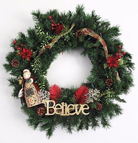Jim Shore Believe/Santa wreath b1039