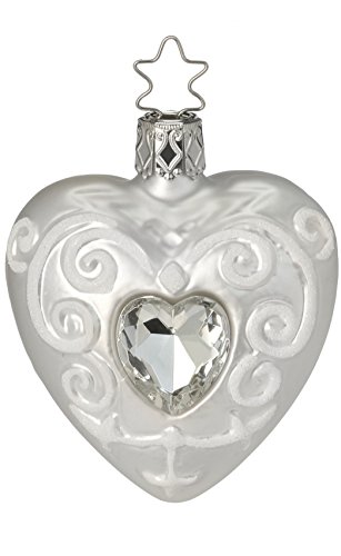 Hearts of Silver, Satin, #1-006-15a, from the 2015 Old German Treasures Collection by Inge-Glas Manufaktur; Gift Box Included