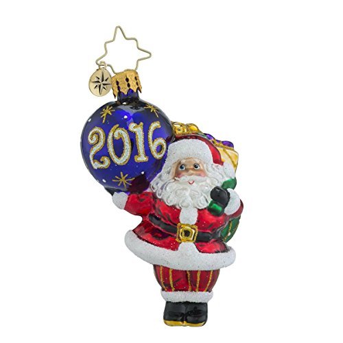 Christopher Radko My Favorite Year Dated 2016 Little Gem Santa Christmas Ornament