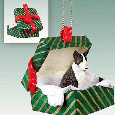 Conversation Concepts Bull Terrier Brindle Gift Box Green Ornament
