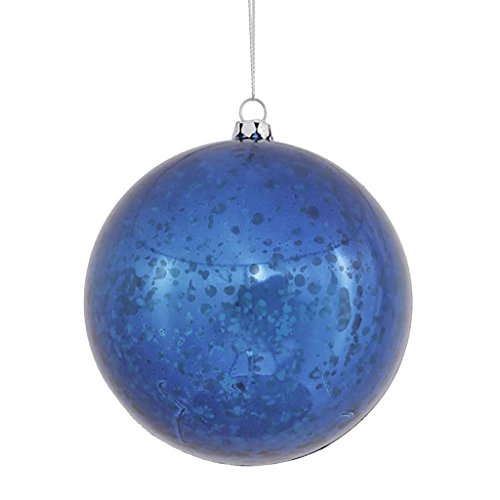 Vickerman 440230 – 4″ Sea Blue Shiny Mercury Ball Christmas Tree Ornament (6 pack) (M166362)