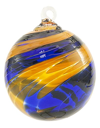 Glass Eye Studio Blue & Orange Classic Ornament …Go Bronco’s