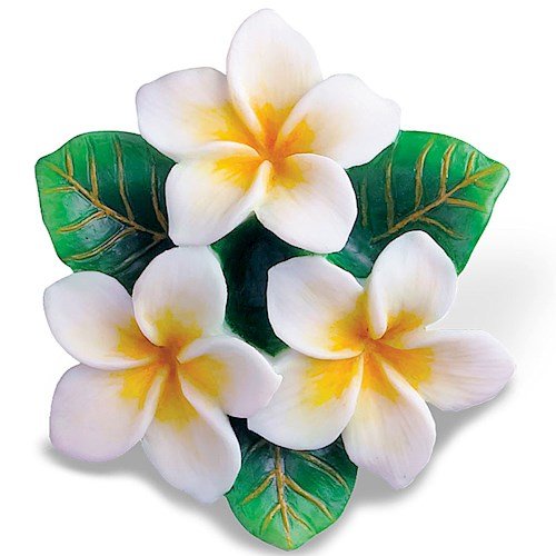 Island Heritage White Plumerias Hawaiian Christmas Ornament