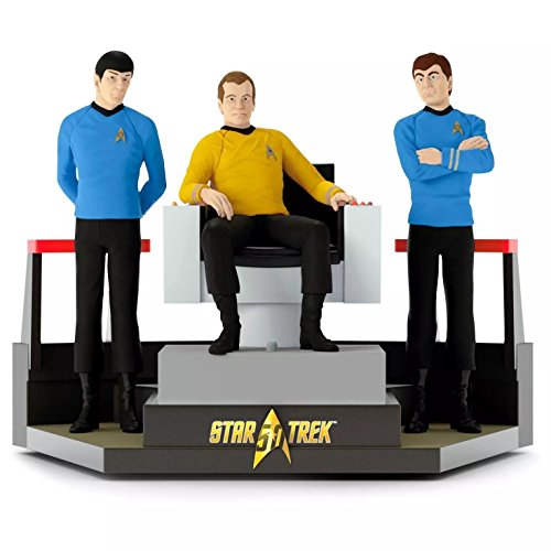 Hallmark 2016 Christmas Ornament STAR TREKTM 50th Anniversary To Boldly Go Tabletop Decoration With Light and Sound