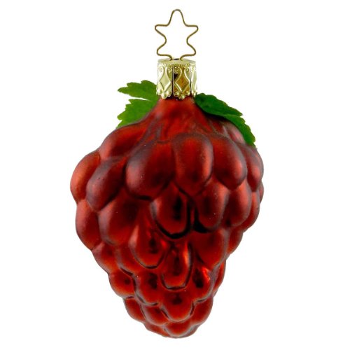Inge Glas FARMERS MARKET Blown Glass Fruit Ornament 123608 RED GRAPES