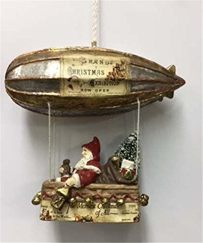 Bethany Lowe Grand Christmas Expedition Santa in Dirigible Ornament