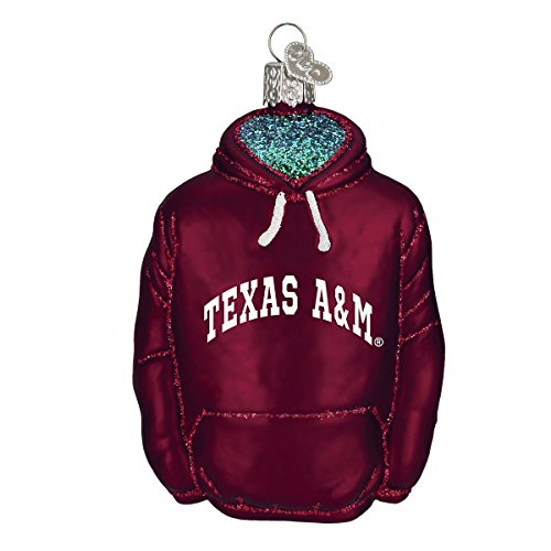 Old World Christmas Texas A & M Hoodie Glass Blown Ornament
