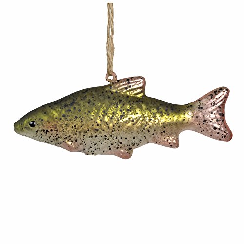 Sage & Co. 6″ Glass Spotted Trout Ornament, Green