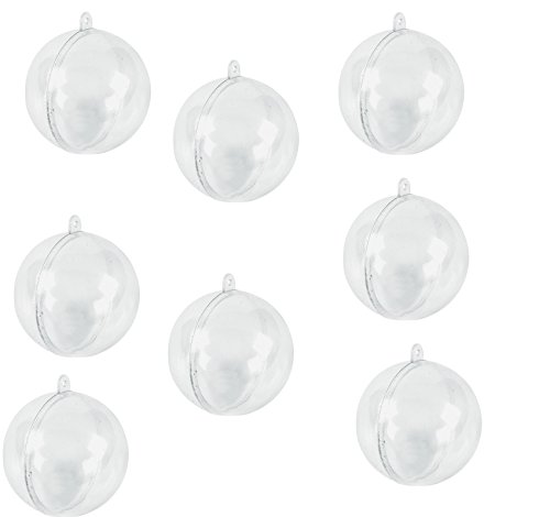 Large Plastic Fillable Ornaments; Set of 12 100mm; Christmas Decorations