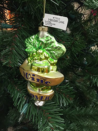 Holiday Lane 5″ Wine Lover Christmas Ornament – Glass