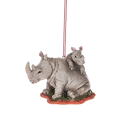 Midwest CBK 3.5″ x 2.5″ Rhino with Baby Christmas Ornament