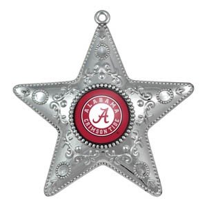 Alabama Crimson Tide Silver Star Ornament