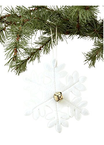 Sage & Co. XAO16195WH Felt Snowflake Ornament, 6-Inch by Sage & Co.