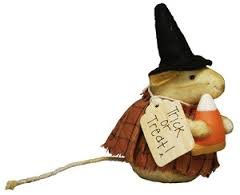 Mrs Witchy Mouse – 5″ Fabric Halloween Mouse Ornament from Primitives by Kathy